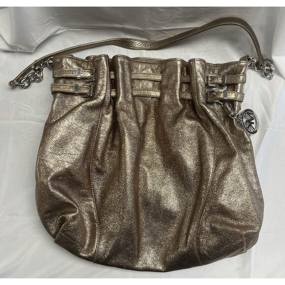 Michael Kors Handbag Purse Metallic Gold‎ Large - Picture 1 of 9